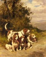 Penne, Charles Olivier De - Hunting Dogs on a Forest Path